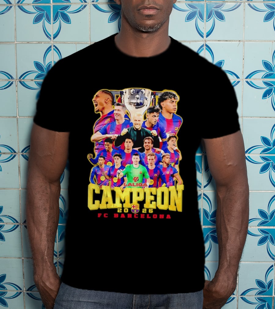 FC Barcelona Campeón La Liga 2023 Trophy Celebration T-Shirt