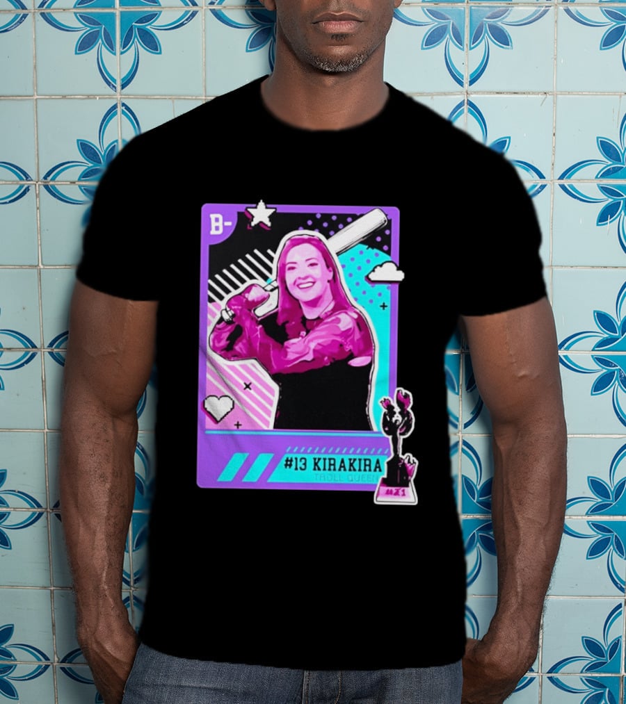 B Kirakira Troll Queen 13 X1 Star Baseball Player Card T-Shirt