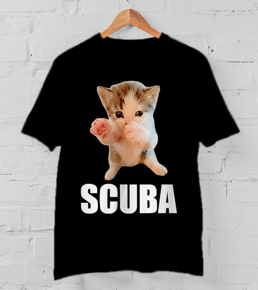 Kitten Cat Feline Pet Animal Martial Arts Scuba Meme Warrior Defender T-Shirt