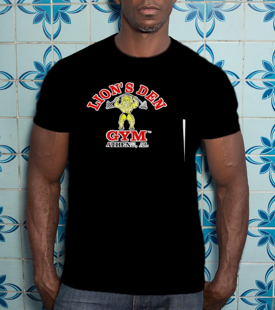 Lion's Den Gym Athens Alabama Fitness Center Weightlifting Lion T-Shirt