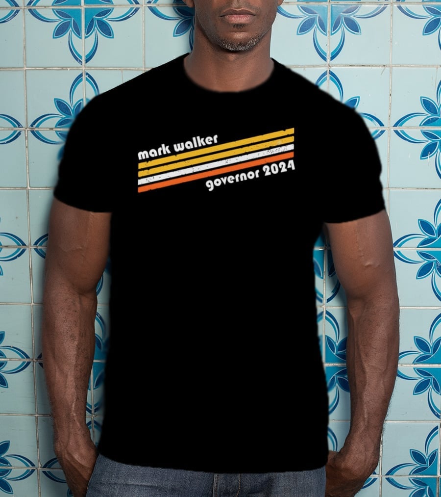 Mark Walker Governor 2024 Orange Yellow White Stripes T-Shirt