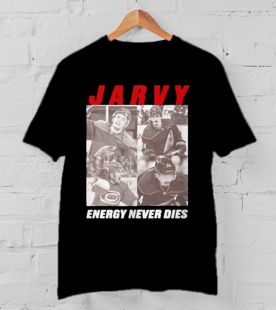 Seth Jarvis Jarvy Carolina Hurricanes Energy Never Dies T-Shirt