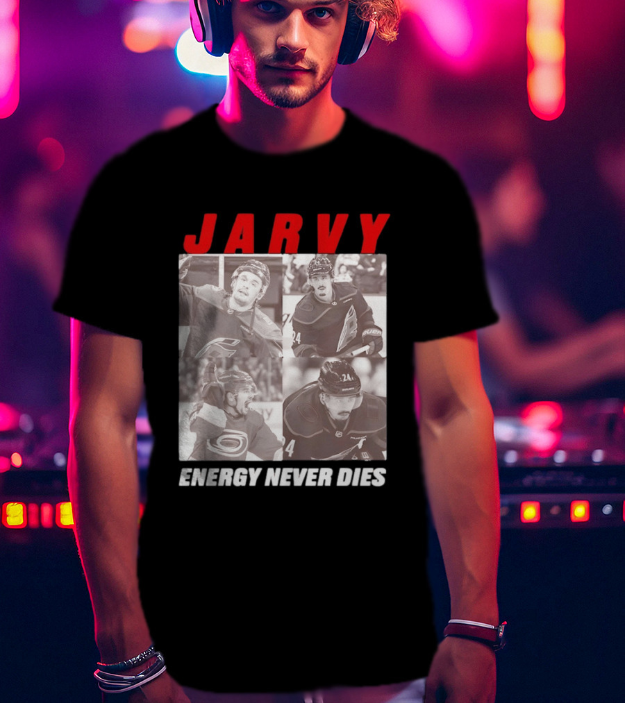 Seth Jarvis Jarvy Carolina Hurricanes Energy Never Dies T-Shirt