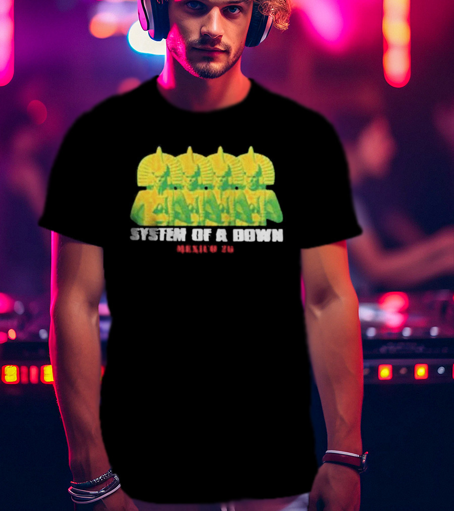 Original System Of A Down Pharaohs CDMX Mexico 2026 Event Estadio GNP Seguros May 27 28 T-Shirt