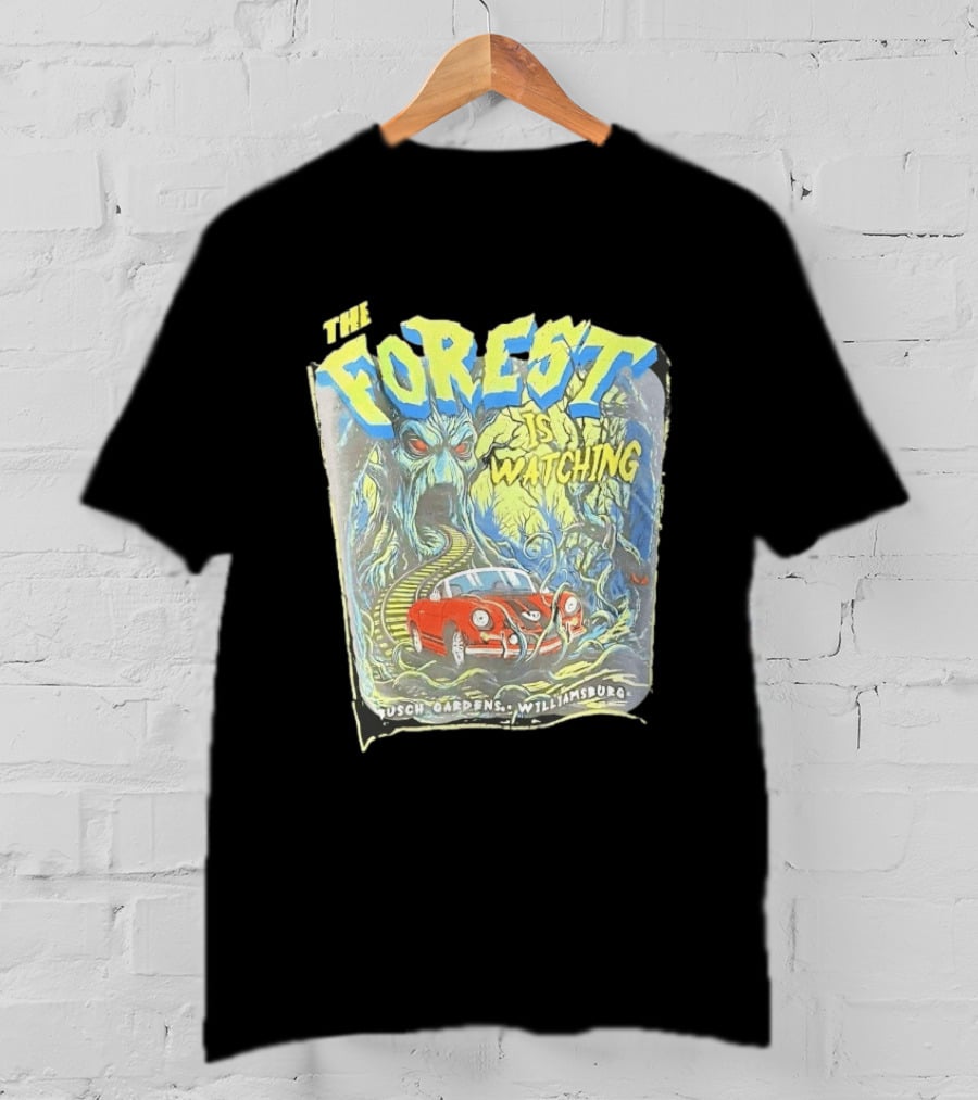 The Forest Is Ing Busch Gardens Williamsburg Red Car And Creepy Trees T-Shirt
