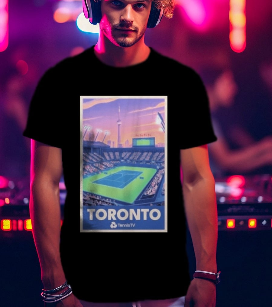 Toronto Tennis Stadium Illustration Tennis TV T-Shirt