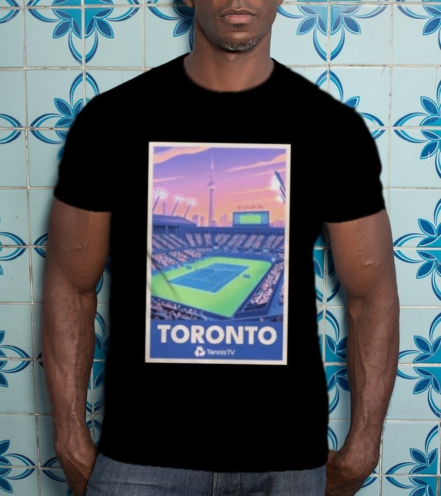 Toronto Tennis Stadium Illustration Tennis TV T-Shirt