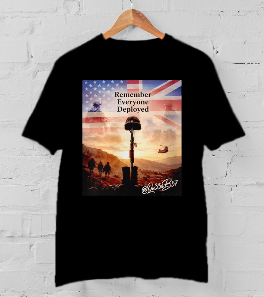 United States United Kingdom Remember Everyone Deployed Chinook Helicopter T-Shirt