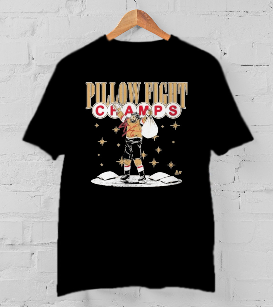 Pillow Fight Champs Vegas Hockey Celebration With Stars And Pillows T-Shirt