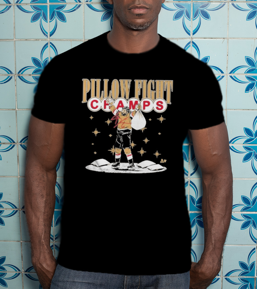 Pillow Fight Champs Vegas Hockey Celebration With Stars And Pillows T-Shirt