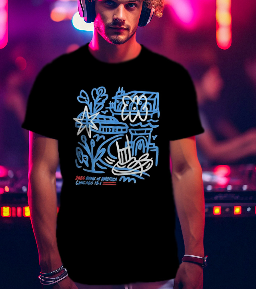 2026 Bank Of America Chicago 13.1 Race Skyline And Landmarks T-Shirt