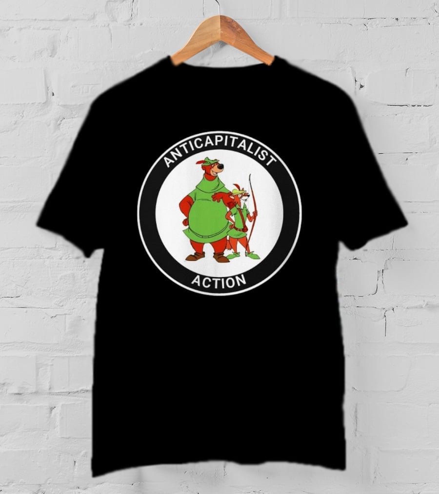 Anticapitalist Action Robin Hood Little John Circle T-Shirt