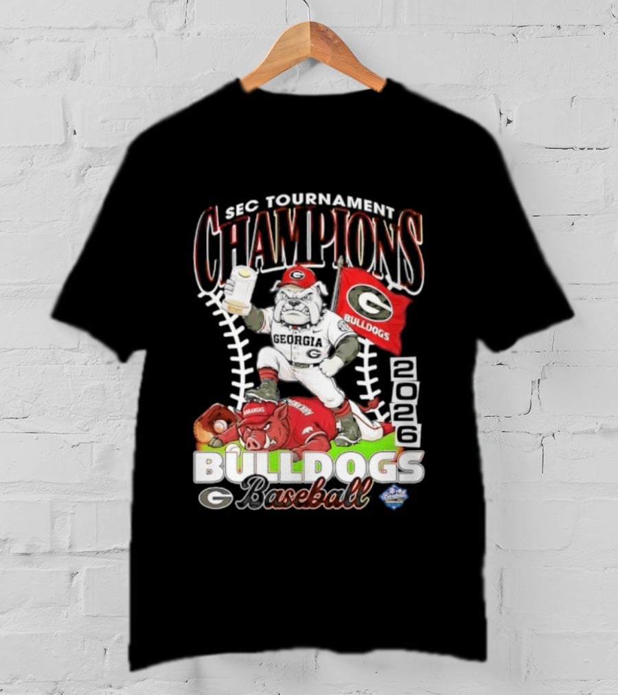 Georgia Bulldogs SEC Tournament Champions 2026 Baseball Victory T-Shirt