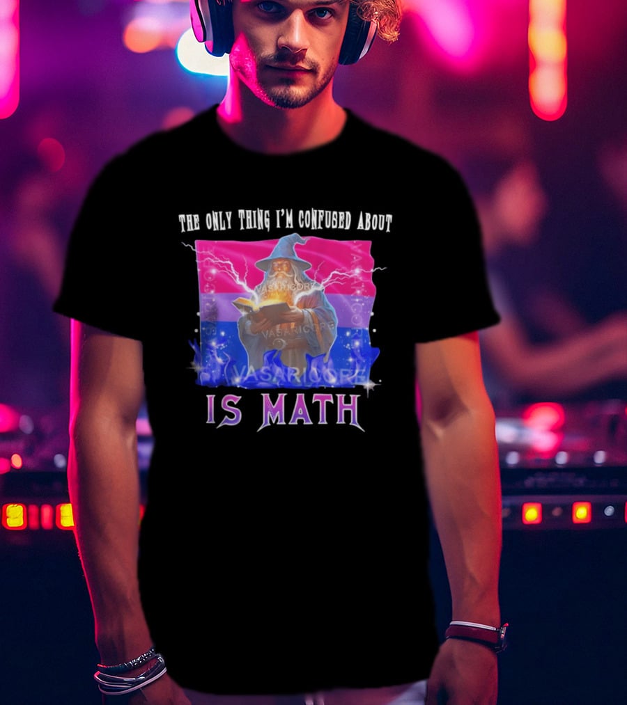 Bisexual Confused About Math Wizard With Flag T-Shirt