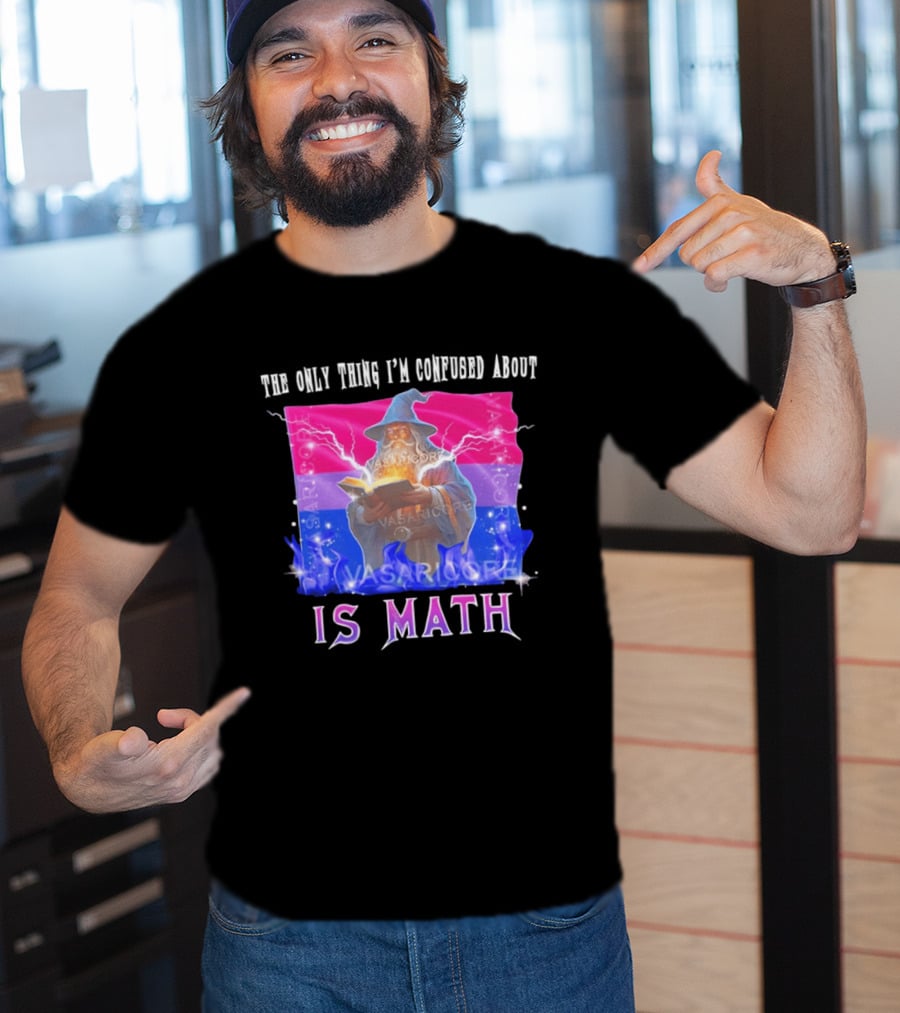 Bisexual Confused About Math Wizard With Flag T-Shirt