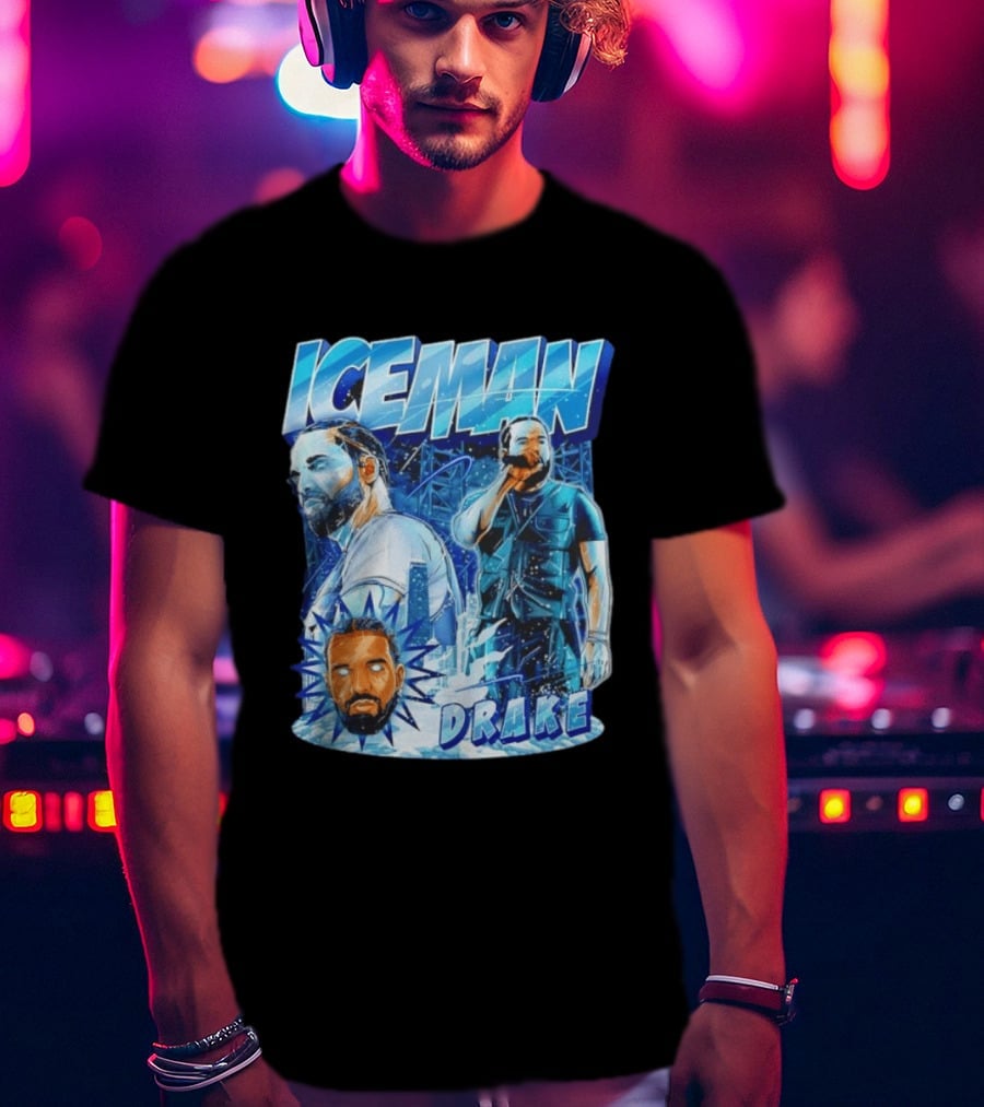 Drake Iceman Glowing Eyes Frozen City T-Shirt