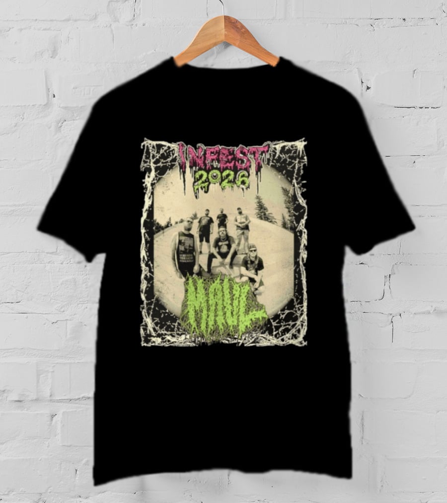 Infest 2026 Maul Old School Death Metal Band Vintage Aesthetic T-Shirt
