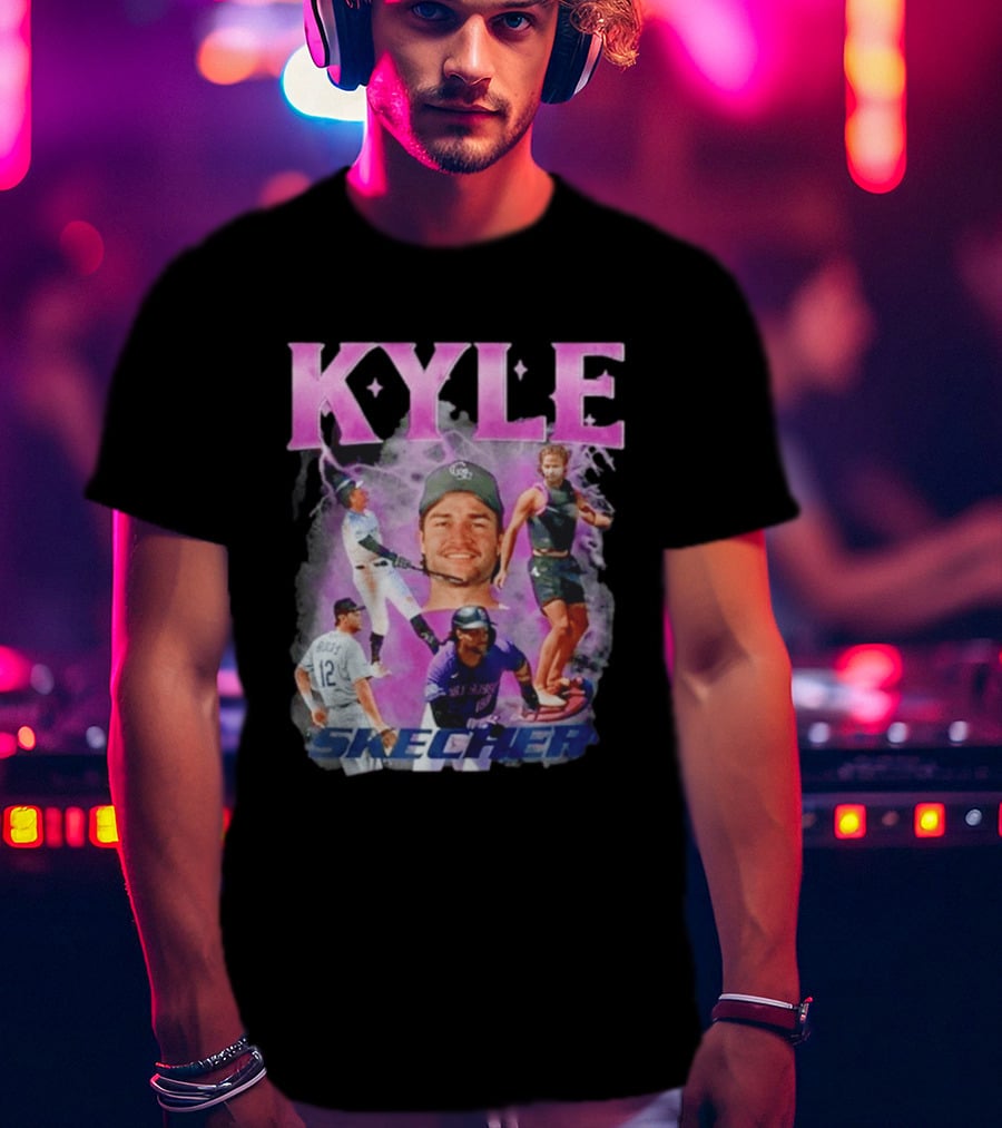 Kyle Skechers Baseball Player Collage T-Shirt