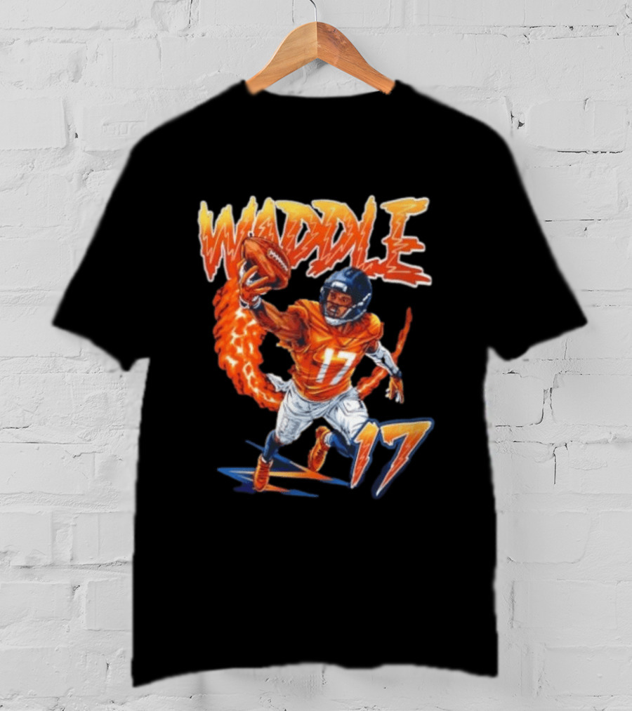 Waddle 17 Football Catch Orange And Blue Player T-Shirt