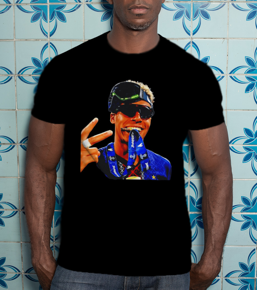 Paris Saint Germain Desire Doue Biting Medal Victory Celebration T-Shirt