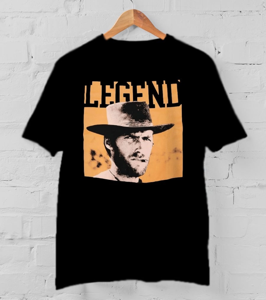 Legend Clint Eastwood Smoking Cigar Classic Western T-Shirt