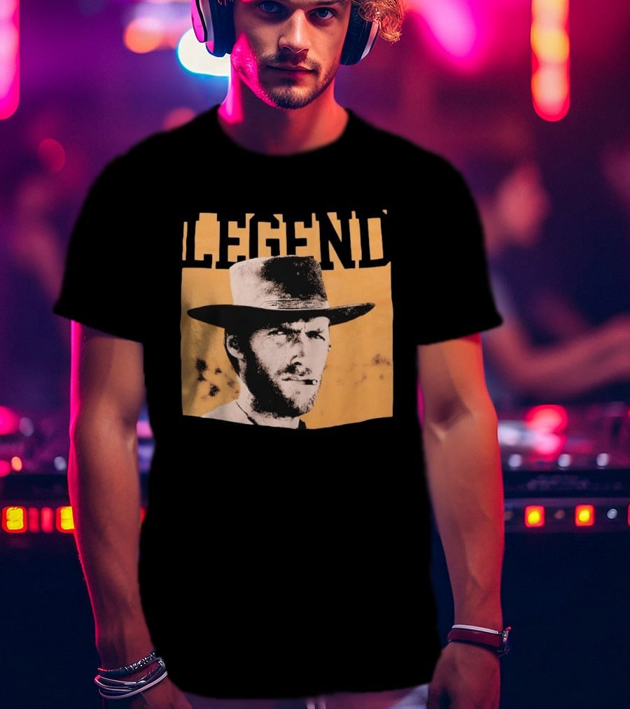 Legend Clint Eastwood Smoking Cigar Classic Western T-Shirt