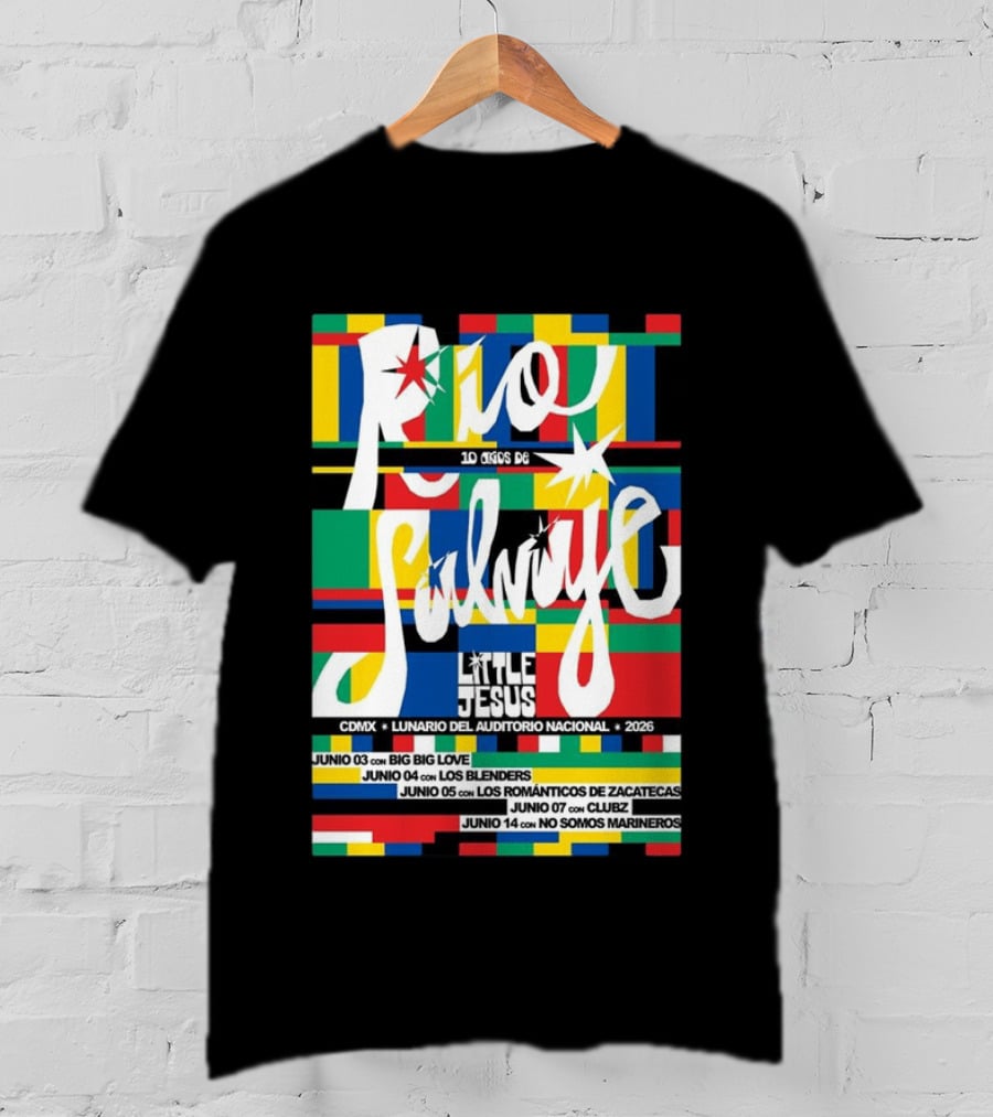 Río Salvaje 10 Años De Little Jesus CDMX Lunario Del Auditorio Nacional 2026 T-Shirt