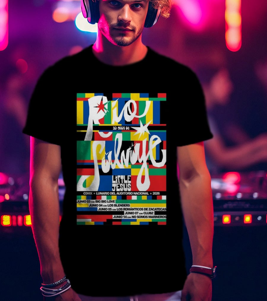 Río Salvaje 10 Años De Little Jesus CDMX Lunario Del Auditorio Nacional 2026 T-Shirt