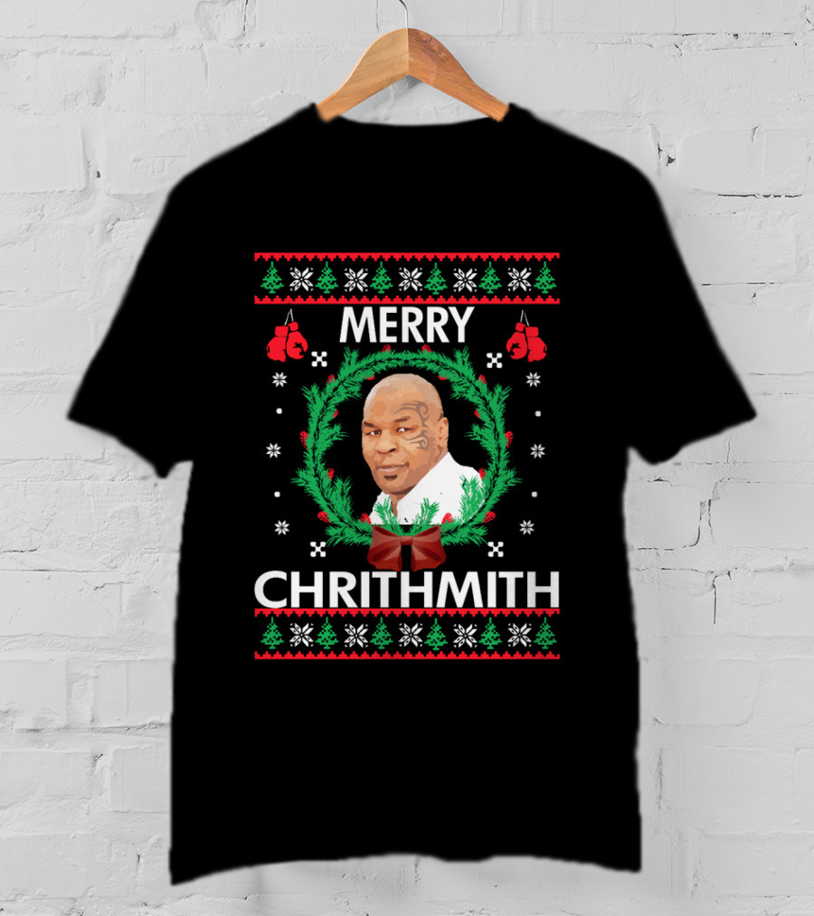 Merry Chrithmith Boxing Gloves Wreath Holiday T-Shirt