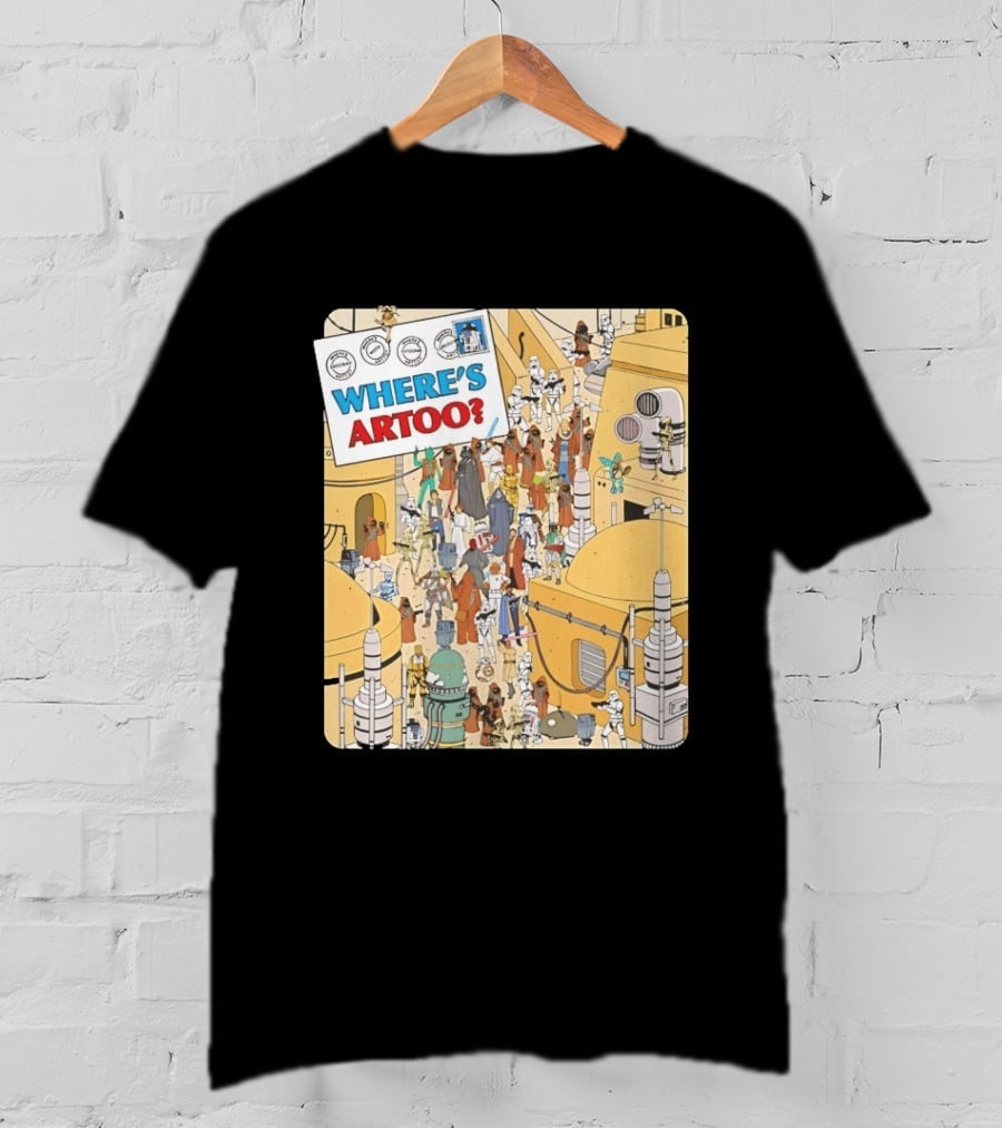 Where's Artoo Star Wars R2 D2 Tatooine Scene T-Shirt