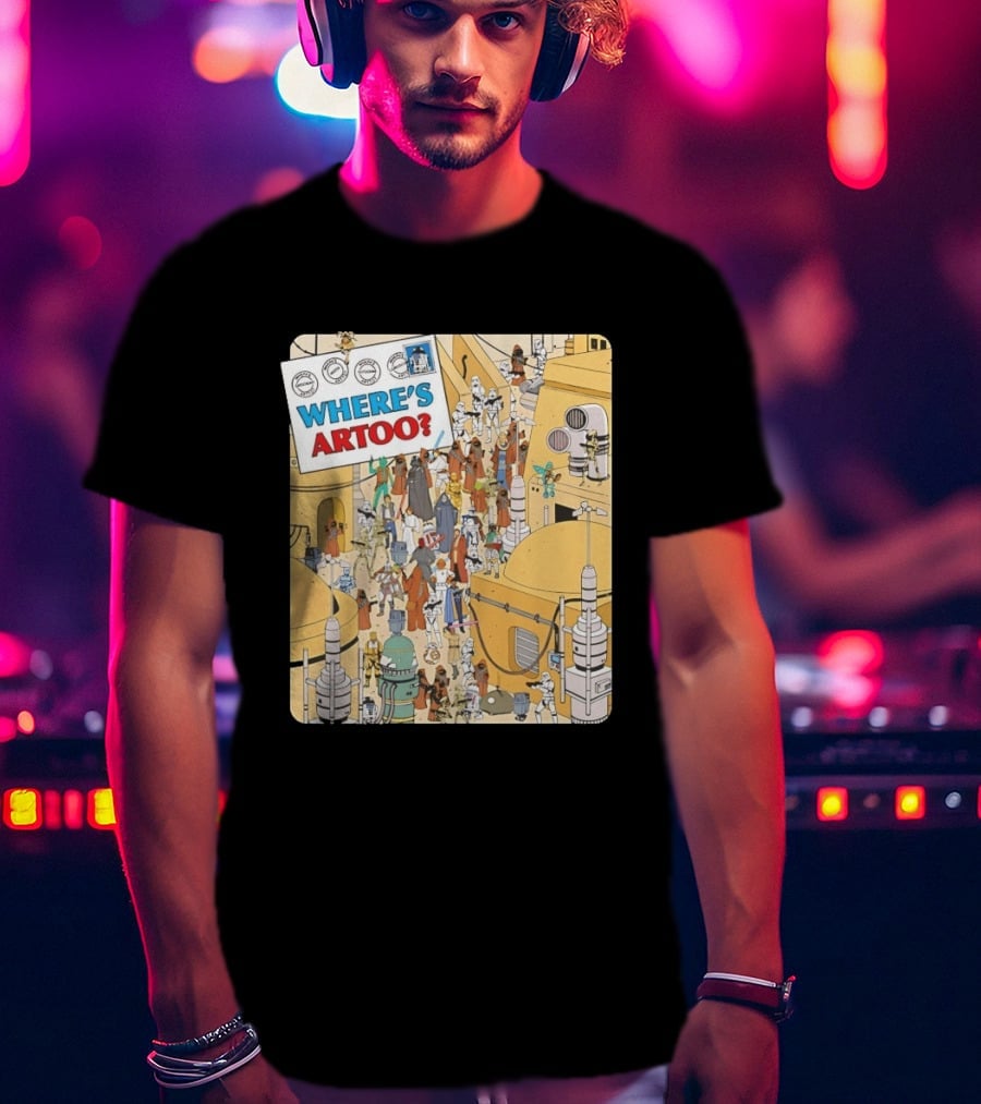 Where's Artoo Star Wars R2 D2 Tatooine Scene T-Shirt