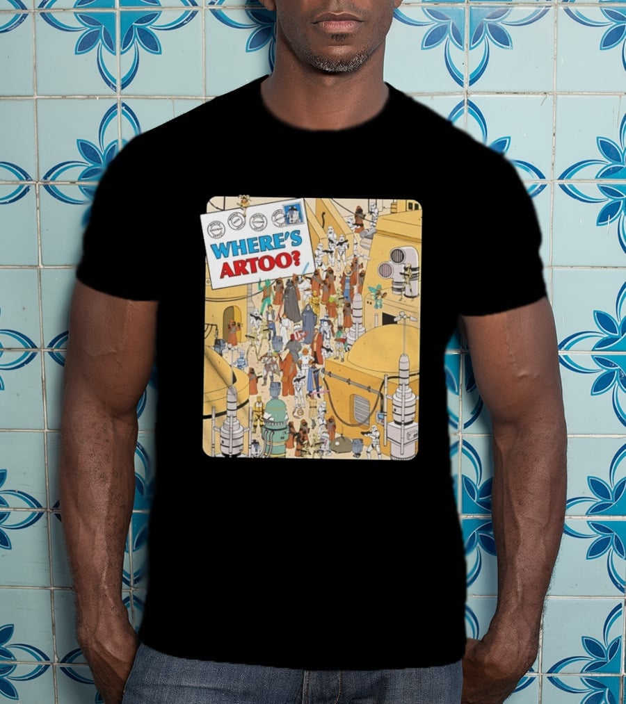 Where's Artoo Star Wars R2 D2 Tatooine Scene T-Shirt