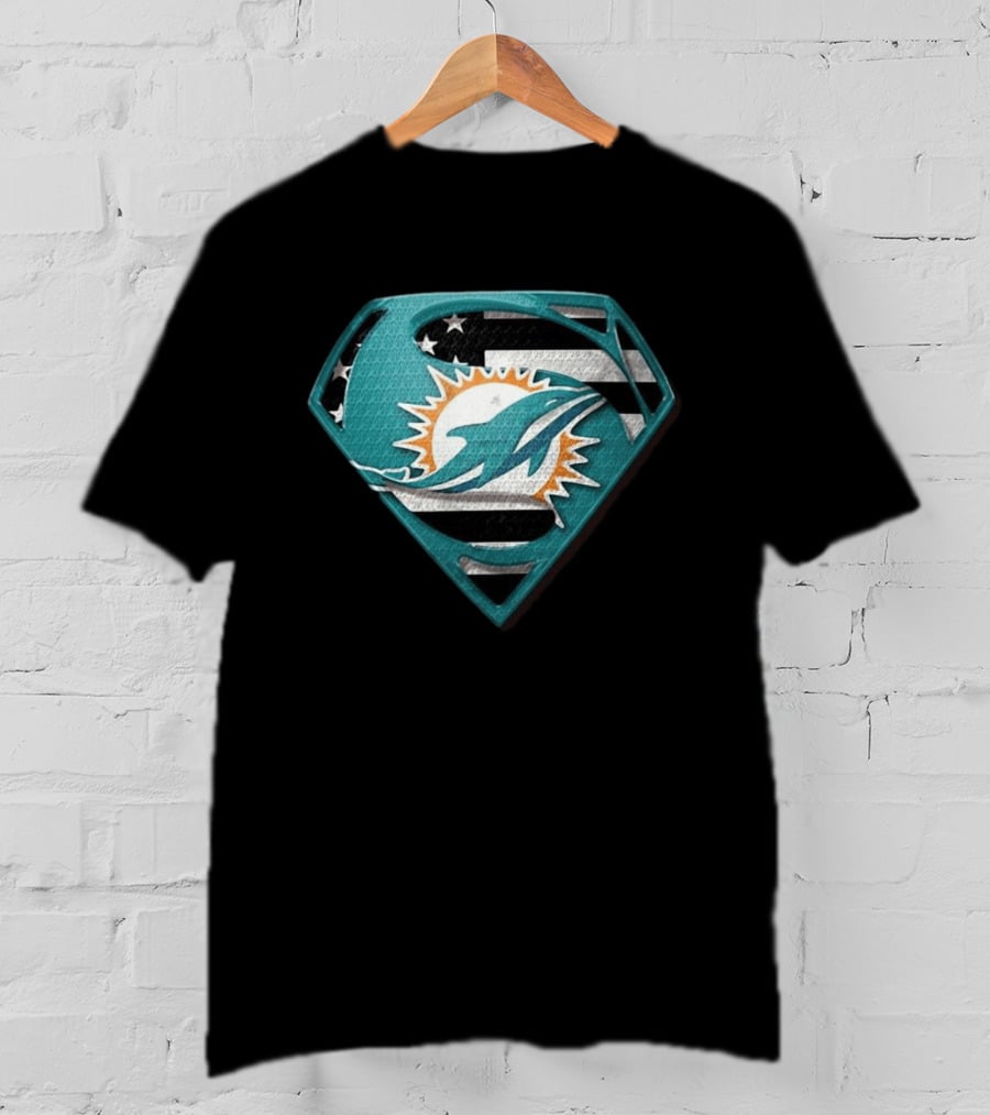 Miami Dolphins Superman Shield NFL Fan T-Shirt