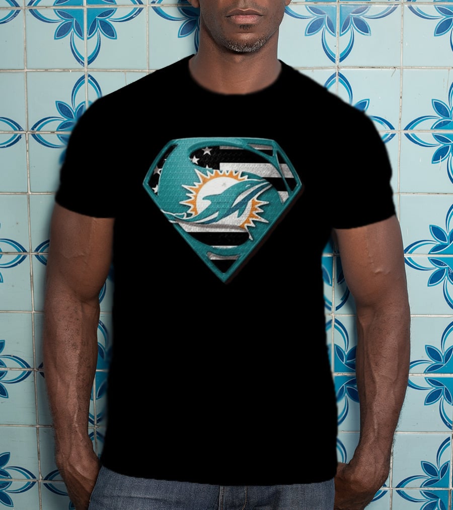 Miami Dolphins Superman Shield NFL Fan T-Shirt