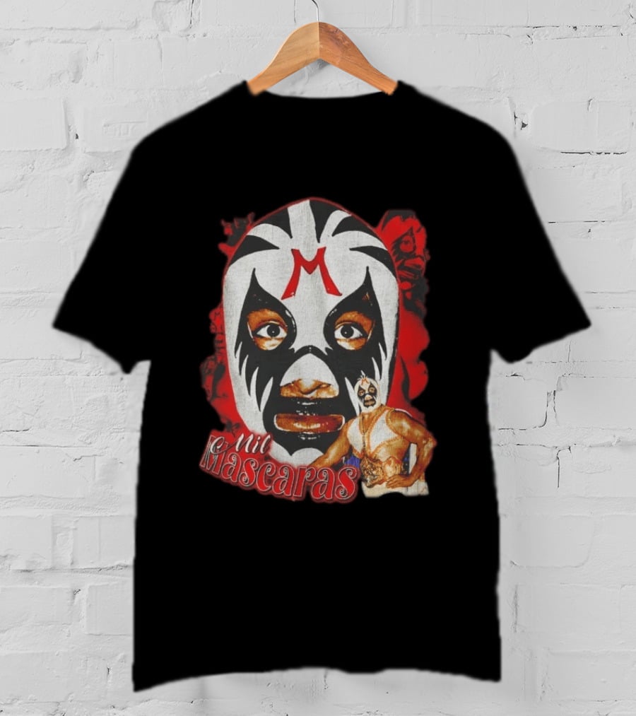 Mil Mascaras Lucha Libre Mask Iconic Mexican Wrestling Legend T-Shirt