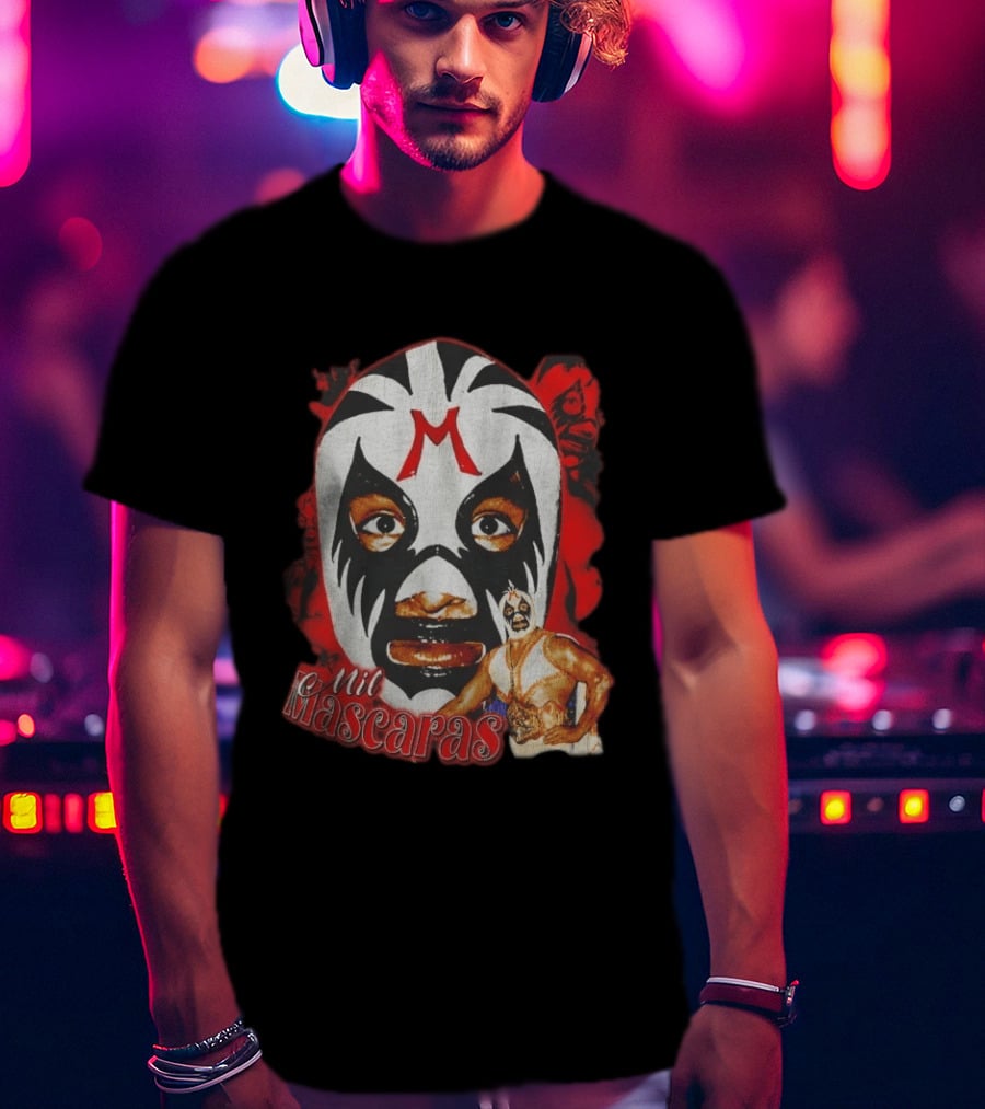 Mil Mascaras Lucha Libre Mask Iconic Mexican Wrestling Legend T-Shirt