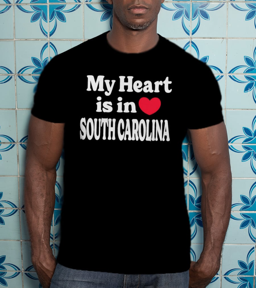 My Heart Is In South Carolina State Pride Heart T-Shirt