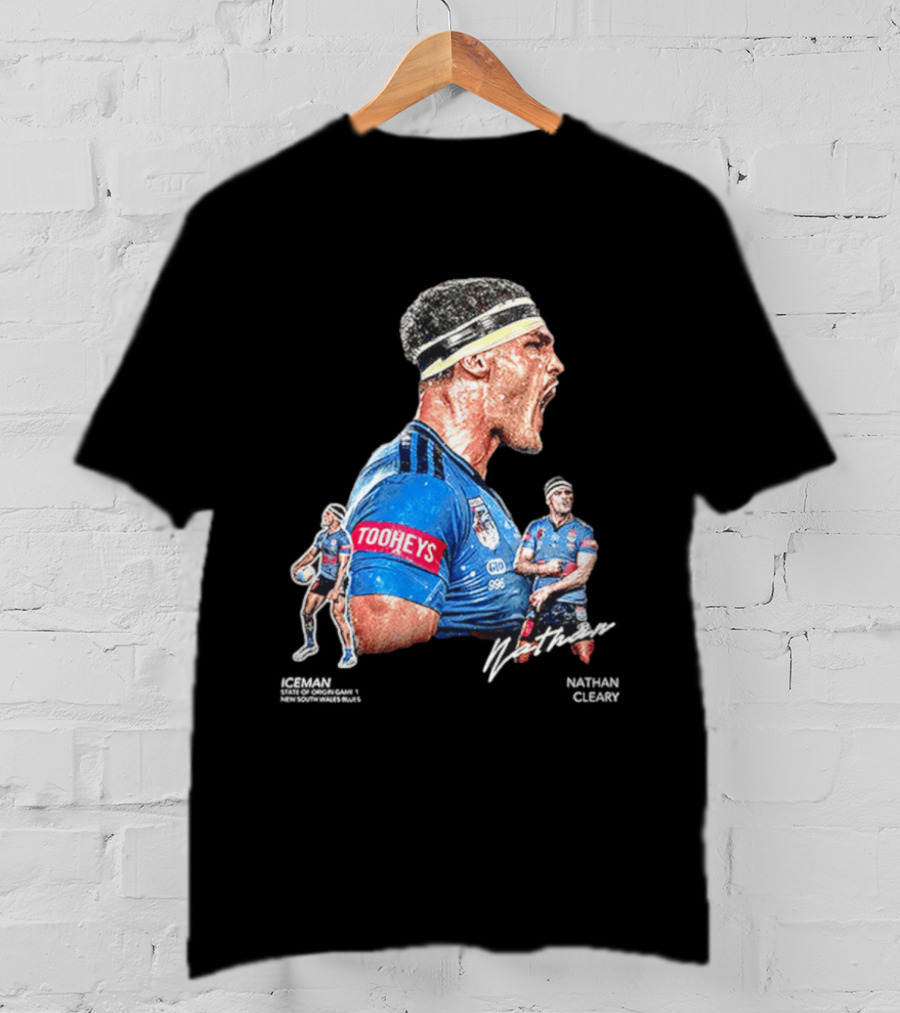 Tooheys Nathan Cleary NSW Blues Rugby Player Collage T-Shirt