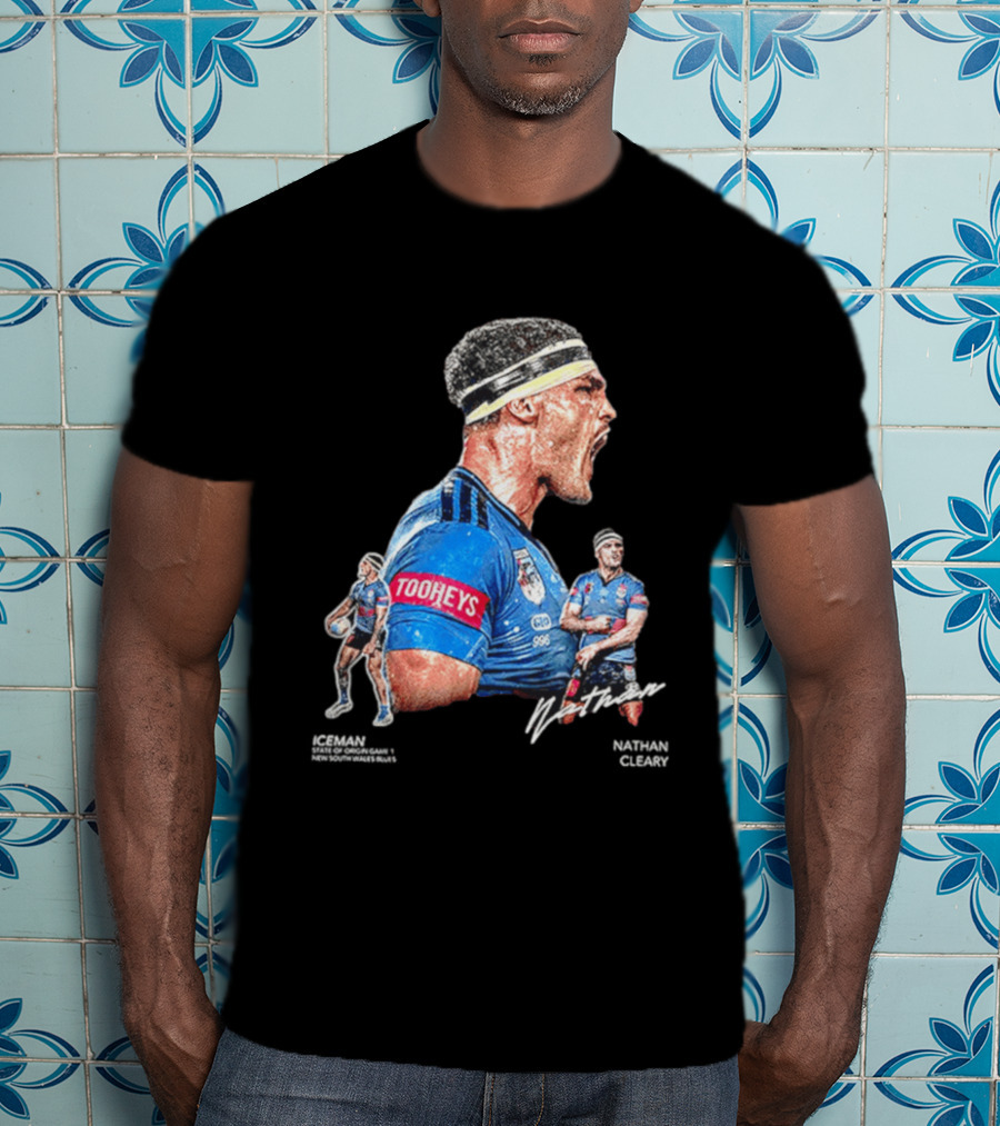 Tooheys Nathan Cleary NSW Blues Rugby Player Collage T-Shirt