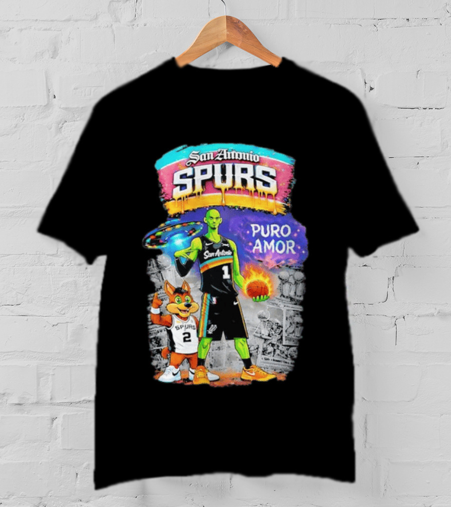 San Antonio Spurs Alien Basketball Puro Amor Fiesta Vibes T-Shirt