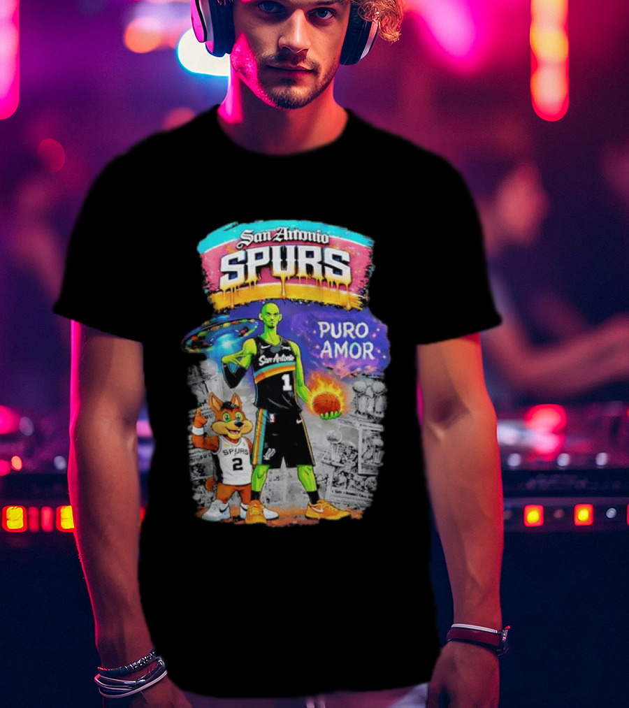 San Antonio Spurs Alien Basketball Puro Amor Fiesta Vibes T-Shirt