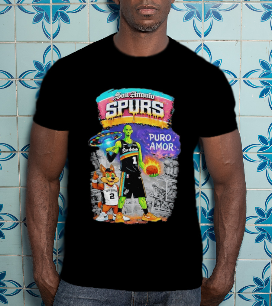San Antonio Spurs Alien Basketball Puro Amor Fiesta Vibes T-Shirt