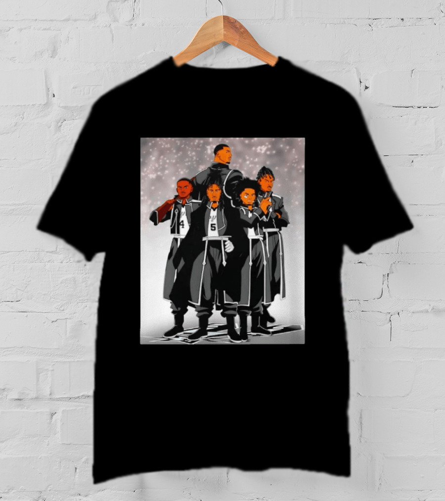 San Antonio Spurs Anime Player Characters 4 5 Basketball Team T-Shirt