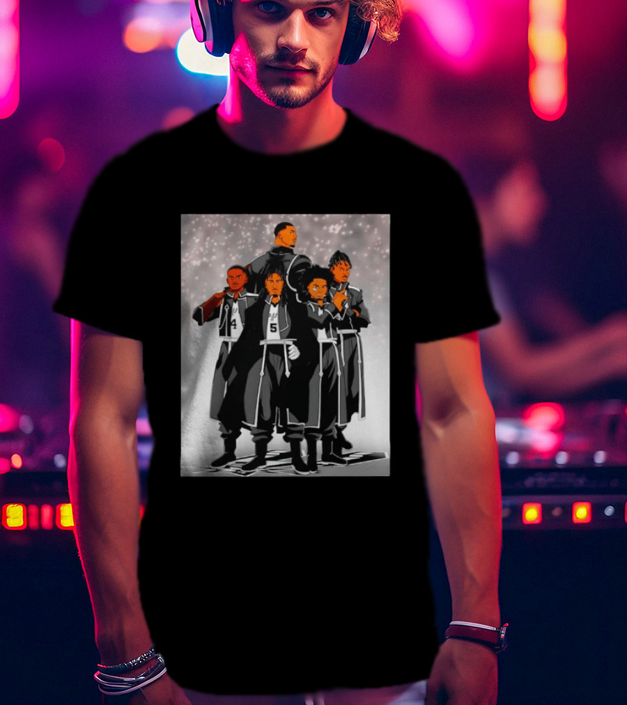 San Antonio Spurs Anime Player Characters 4 5 Basketball Team T-Shirt