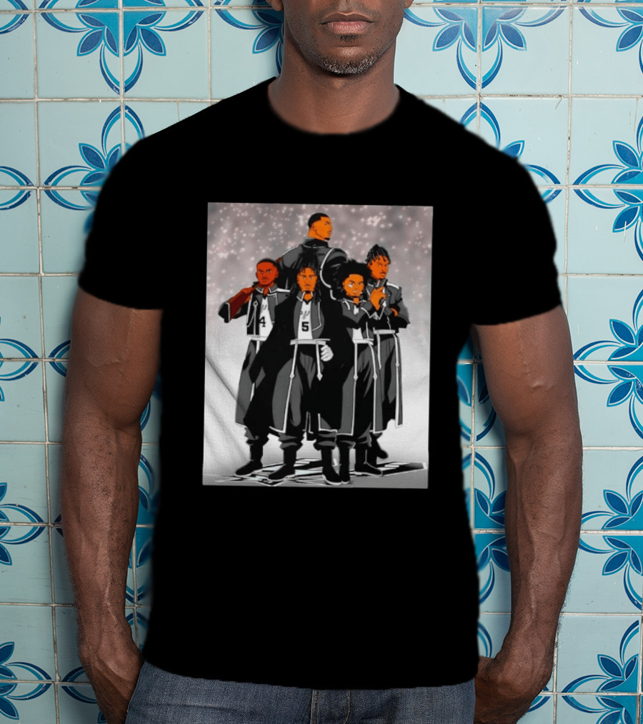 San Antonio Spurs Anime Player Characters 4 5 Basketball Team T-Shirt