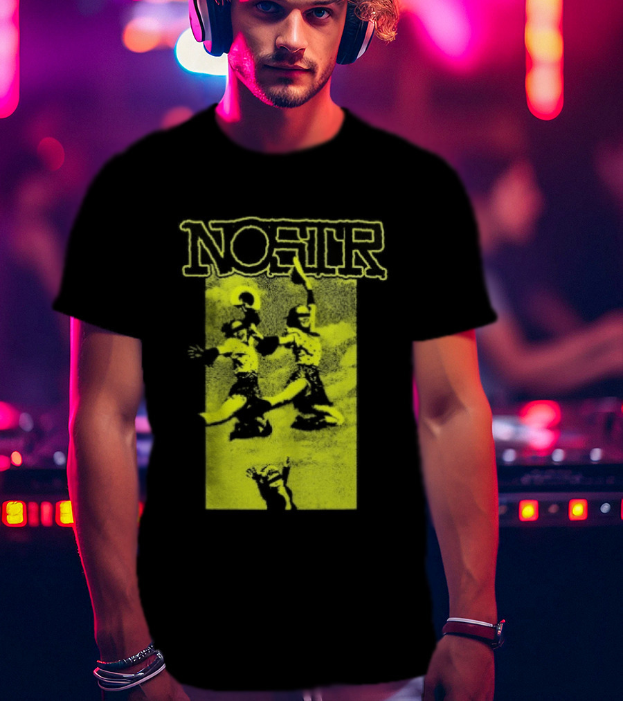 NOSTR Cheerleader Cartoon Character In Bold Font T-Shirt