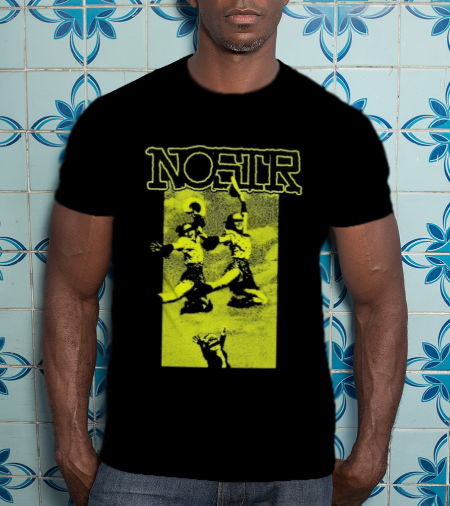 NOSTR Cheerleader Cartoon Character In Bold Font T-Shirt