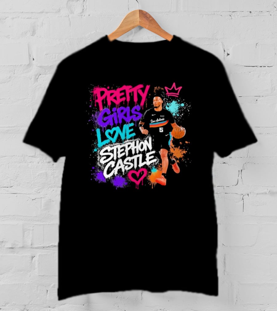 San Antonio Spurs Pretty Girls Love Stephon Castle Basketball T-Shirt