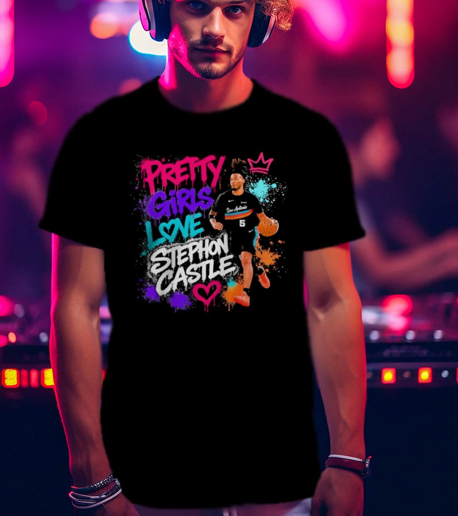 San Antonio Spurs Pretty Girls Love Stephon Castle Basketball T-Shirt