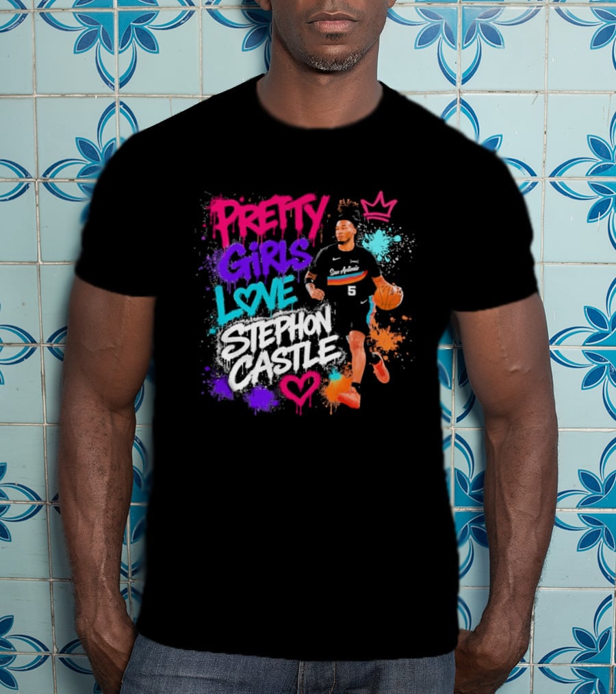 San Antonio Spurs Pretty Girls Love Stephon Castle Basketball T-Shirt